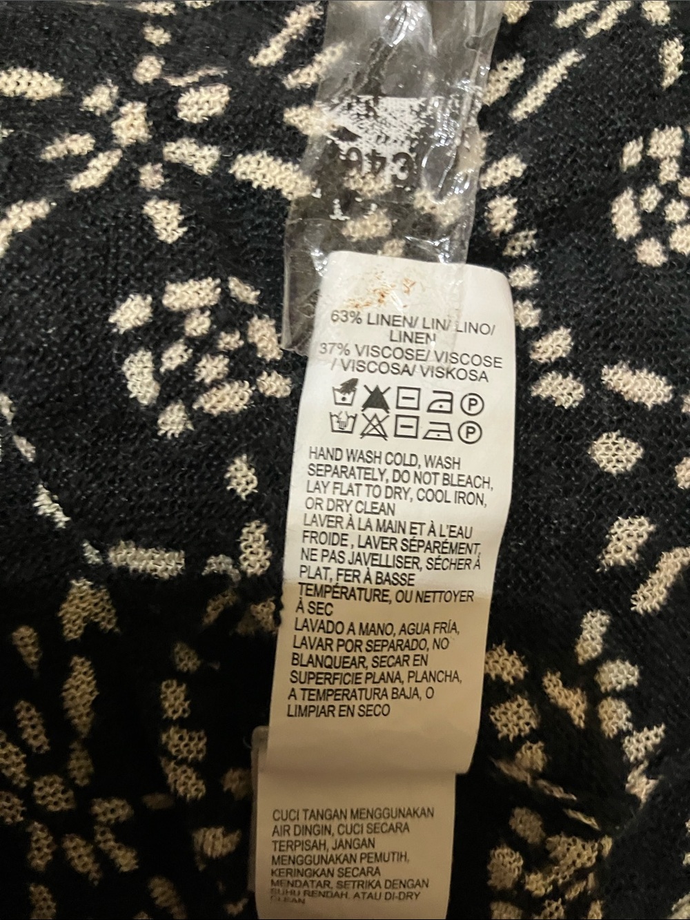 Lucky Brand Black and White Geometric Open-Front Cardigan - Picture 4 of 12